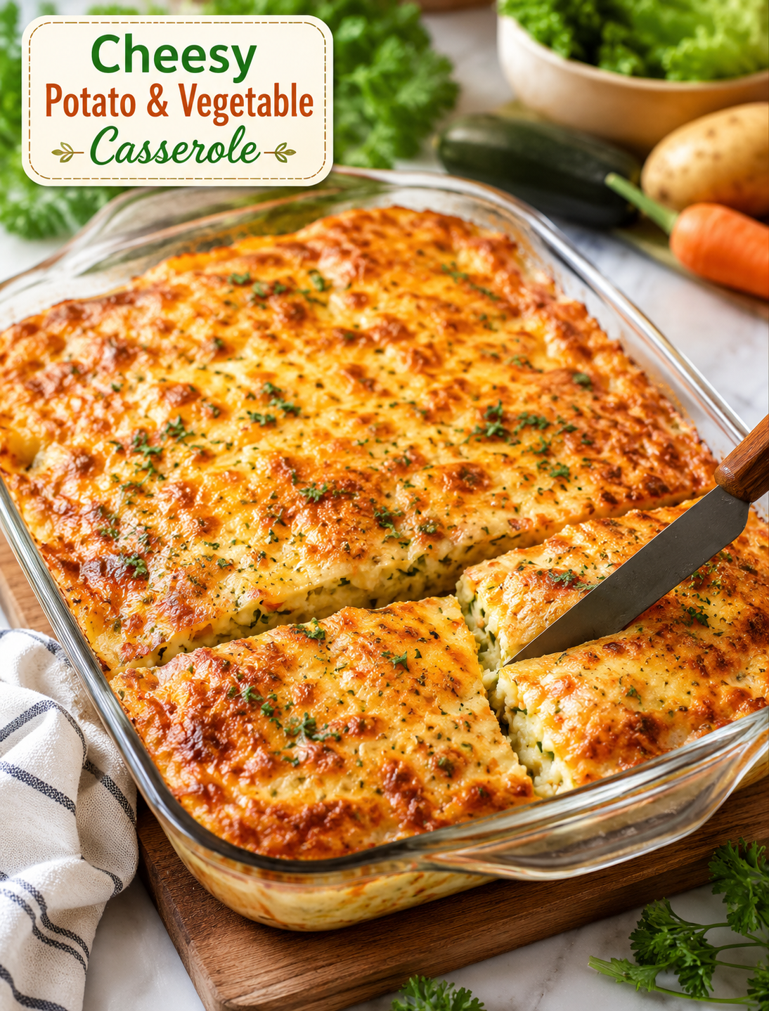 Cheesy Potato & Vegetable Casserole