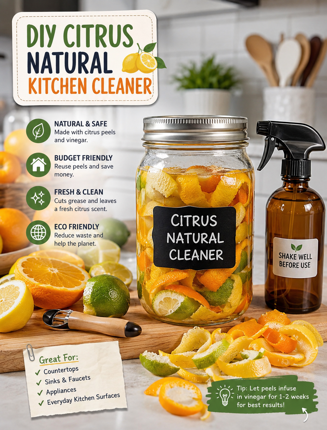 DIY Citrus Natural Kitchen Cleaner