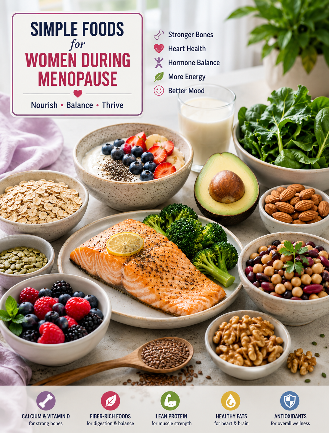 Simple Foods for Women During Menopause: 10 Healthy Choices