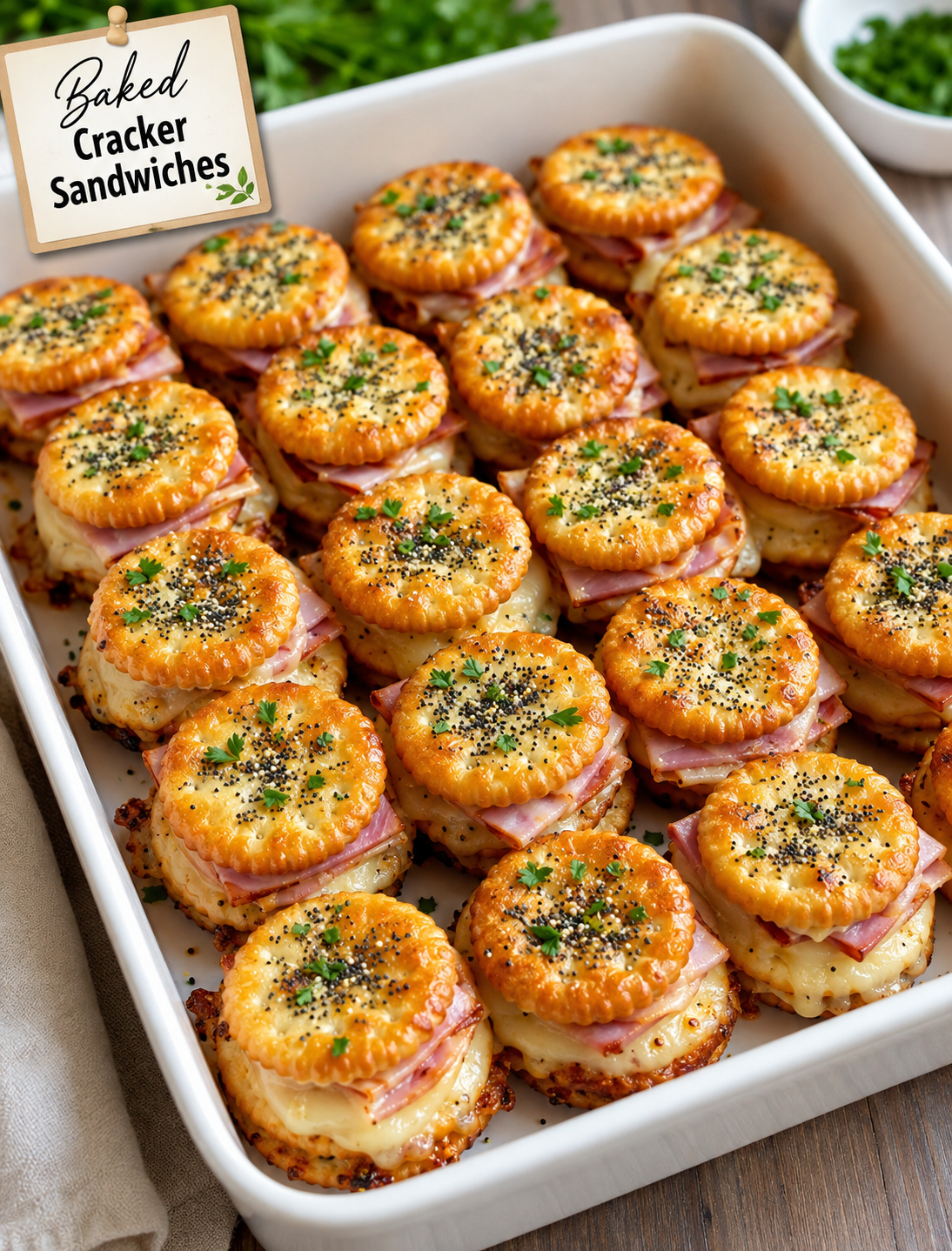 Baked Cracker Sandwiches