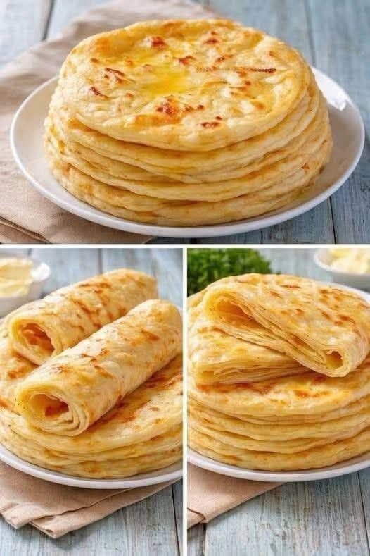 Keto flourless cottage cheese flatbread made with cottage cheese and eggs, baked until golden and crispy, served as a low-carb healthy bread alternative on a plate.