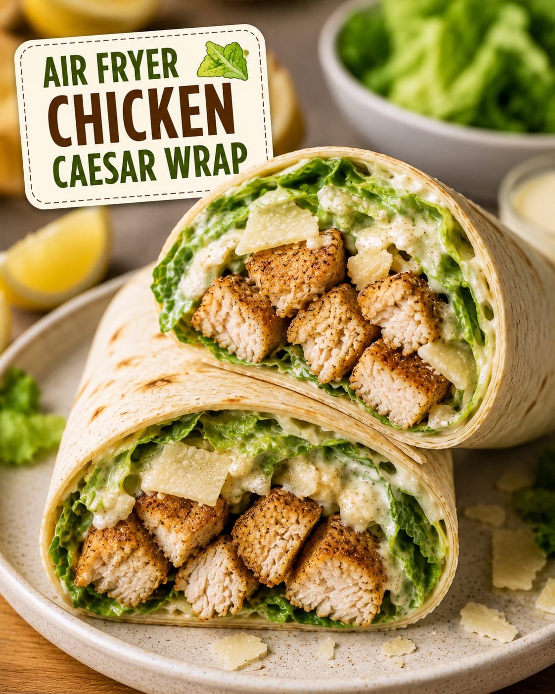Air Fryer Chicken Caesar Wrap