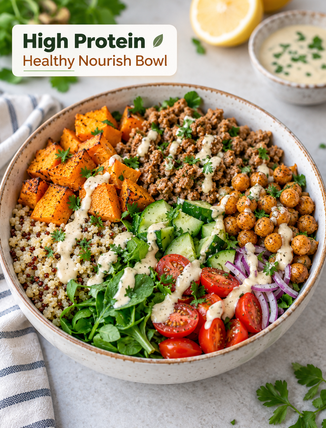 High Protein Healthy Nourish Bowl