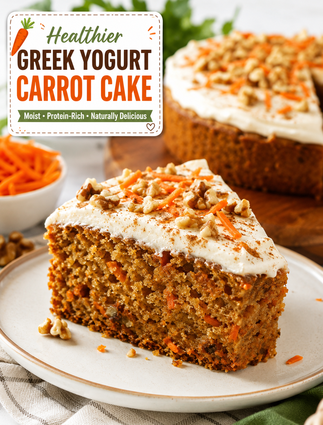 Healthier Greek Yogurt Carrot Cake – Moist & Protein-Rich
