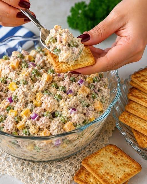 Creamy Tuna & Veggie Salad Dip 