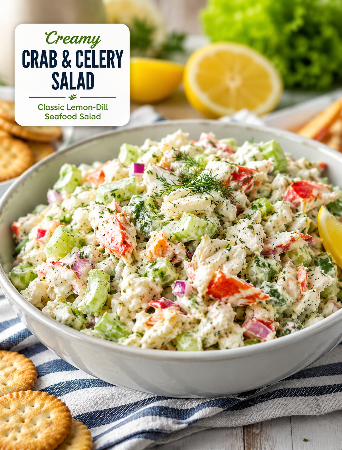 Creamy Crab & Celery Salad (Classic Lemon-Dill Seafood Salad)