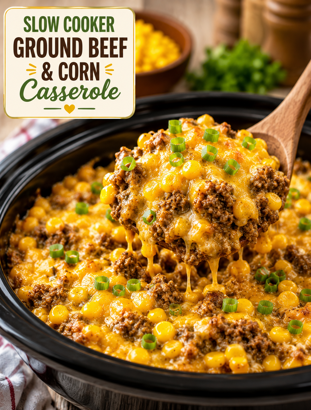 Slow Cooker Ground Beef and Corn Casserole – Easy Cheesy Dinner