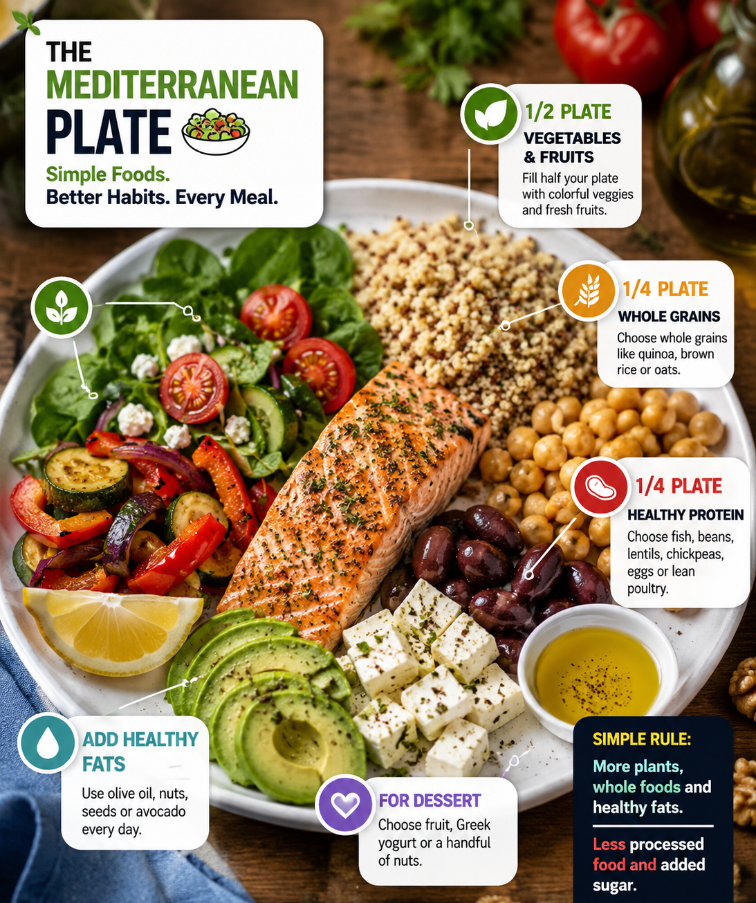 The Mediterranean Plate: Simple Foods & Better Healthy Eating Habits