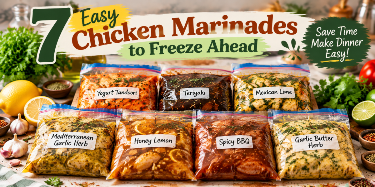 7 Easy Chicken Marinades to Freeze Ahead for quick healthy dinners