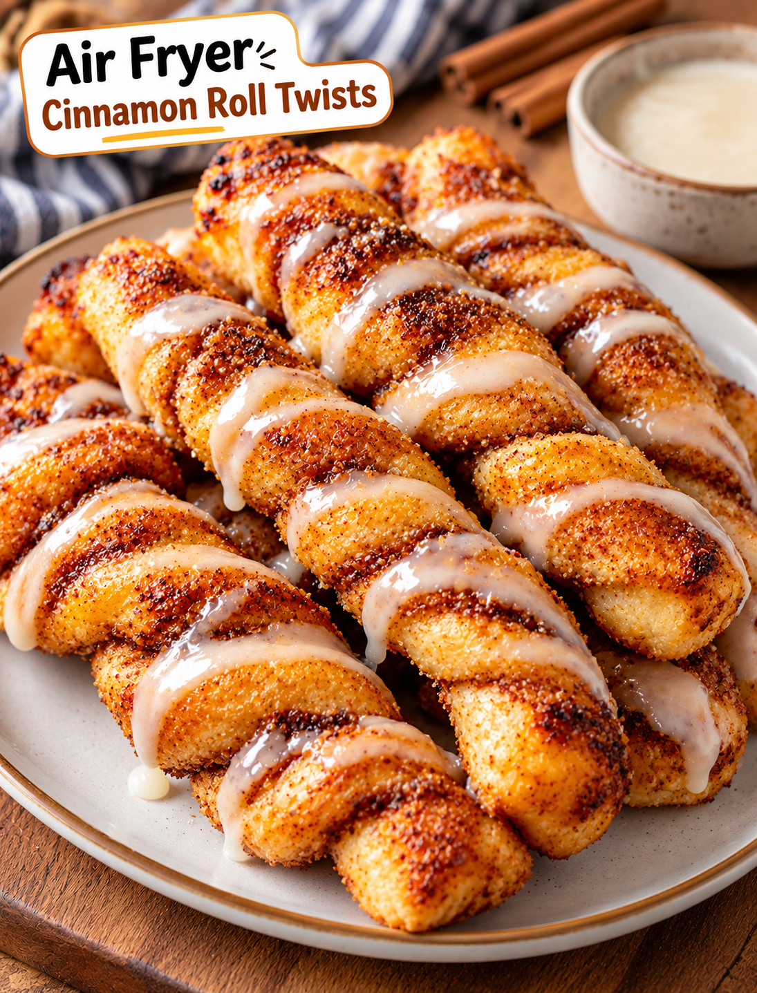 Air Fryer Crispy Cinnamon Roll Twists