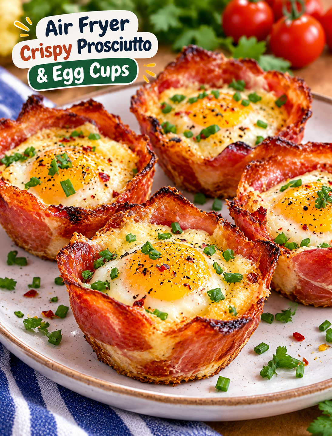 Air Fryer Crispy Prosciutto & Egg Cups