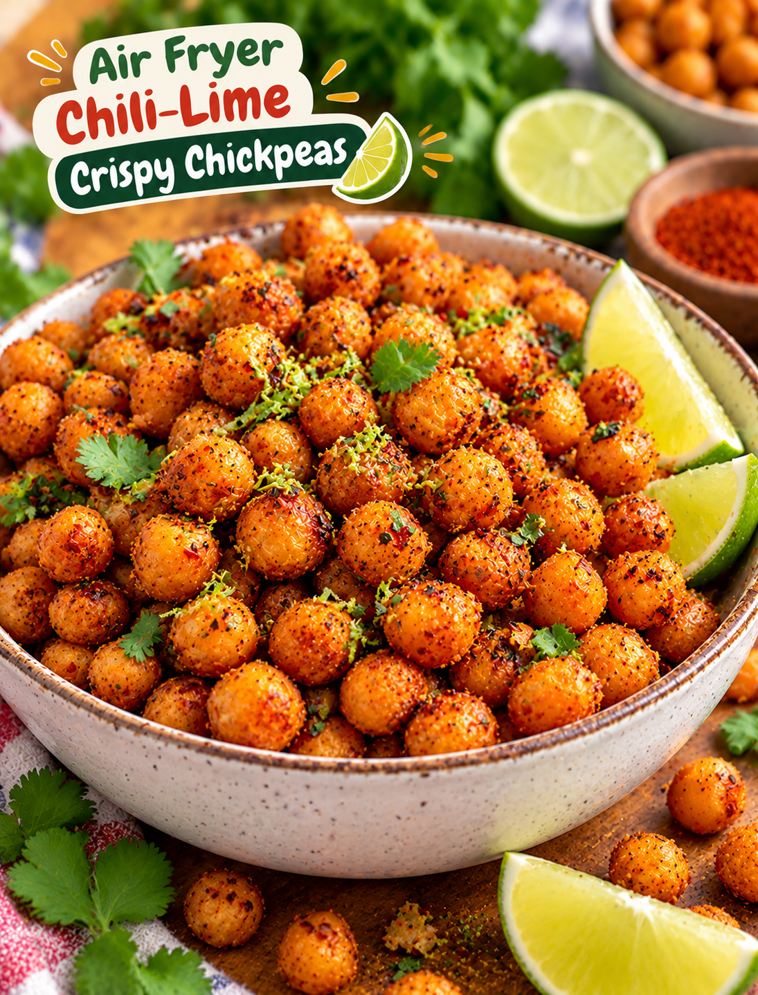 Air Fryer Chili-Lime Crispy Chickpeas
