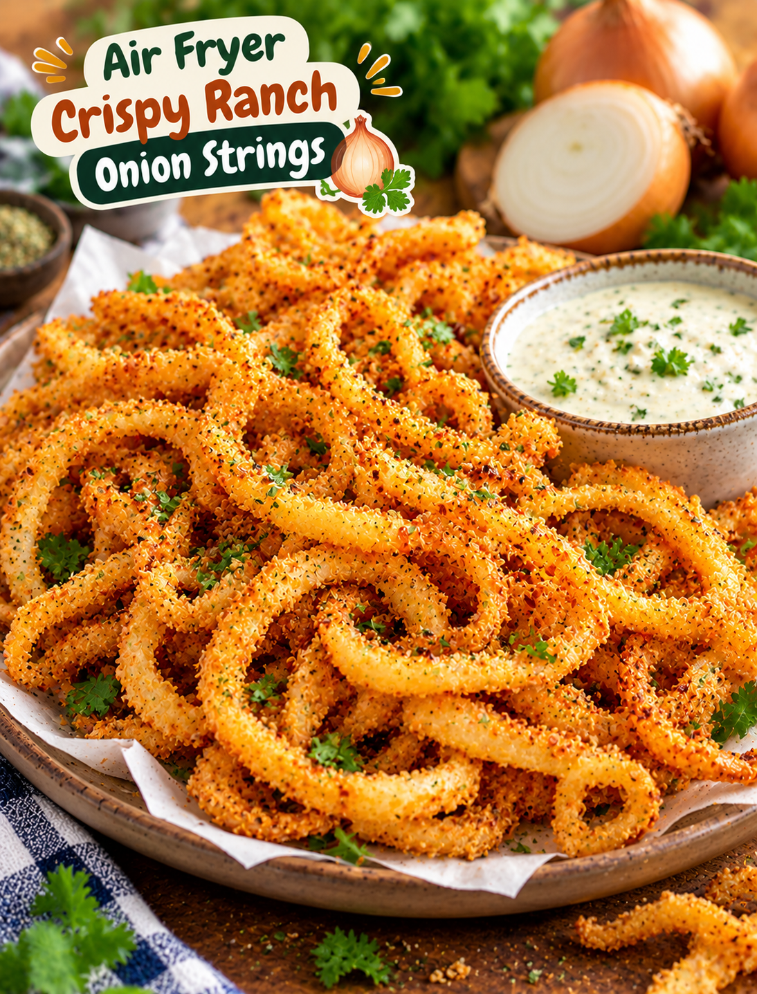 Air Fryer Crispy Ranch Onion Strings
