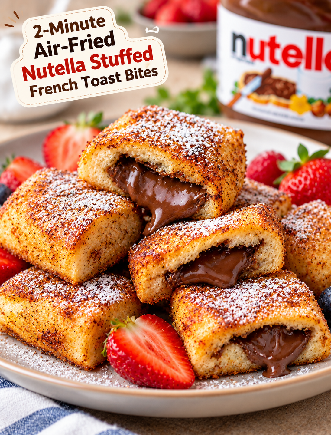Air-Fried Nutella Stuffed French Toast Bites