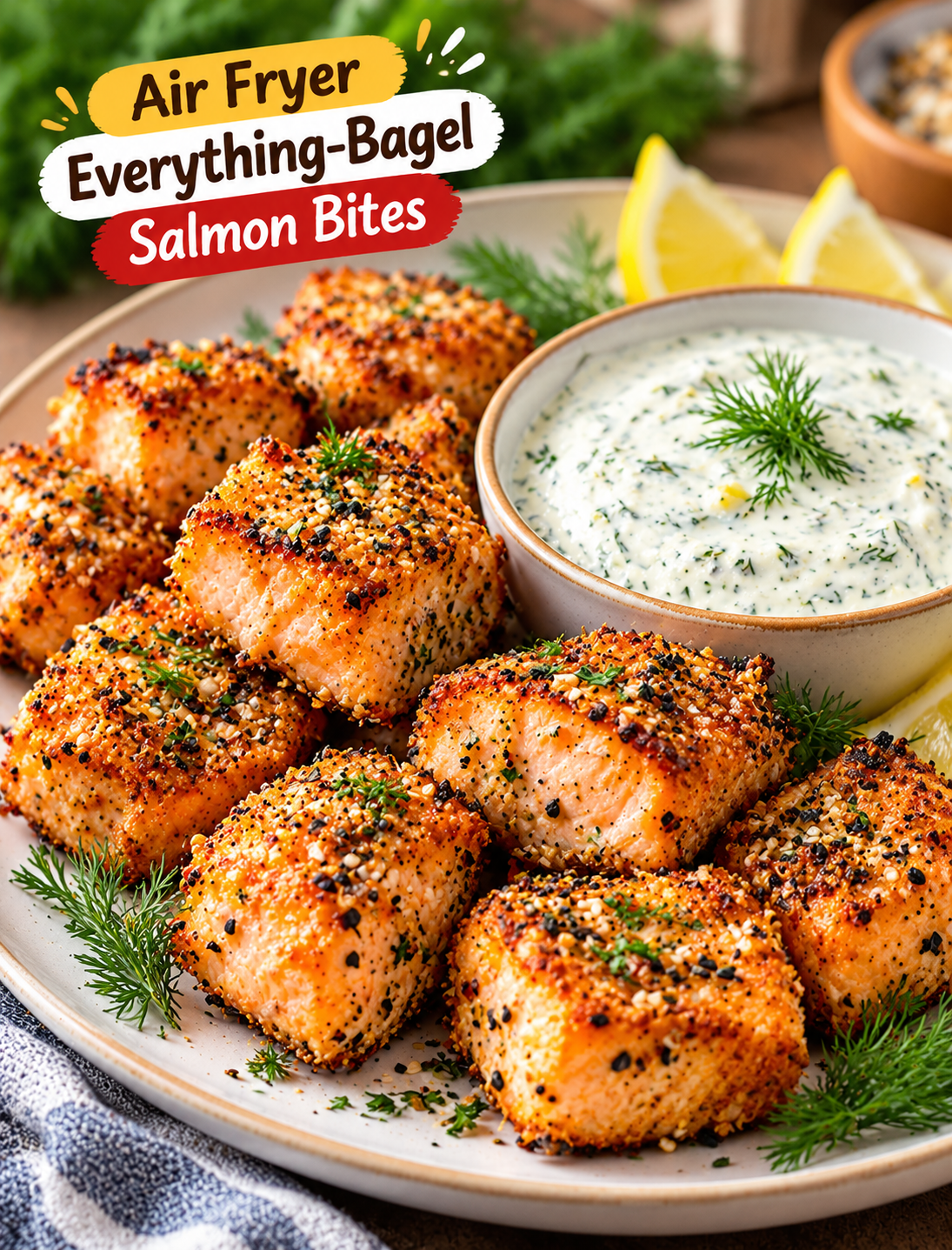 Air Fryer Everything-Bagel Salmon Bites