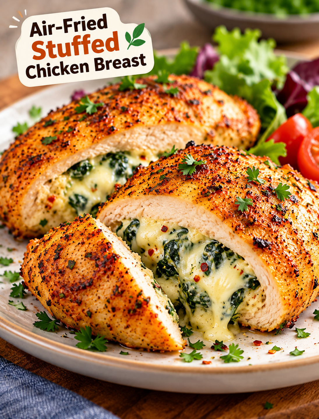 Air-Fried Stuffed Chicken Breast