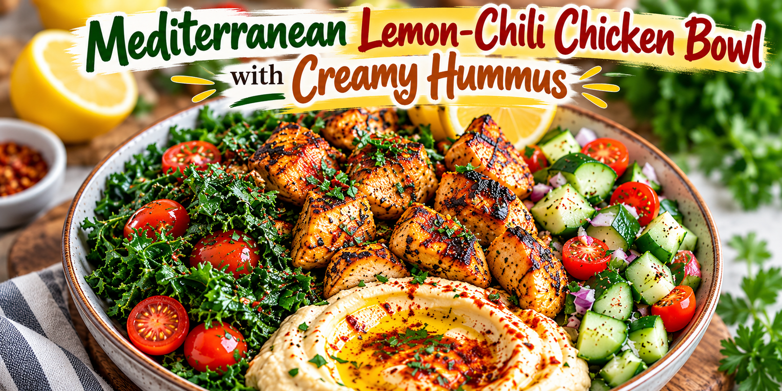 Mediterranean Chicken Bowl with Hummus – Easy 30-Minute Recipe