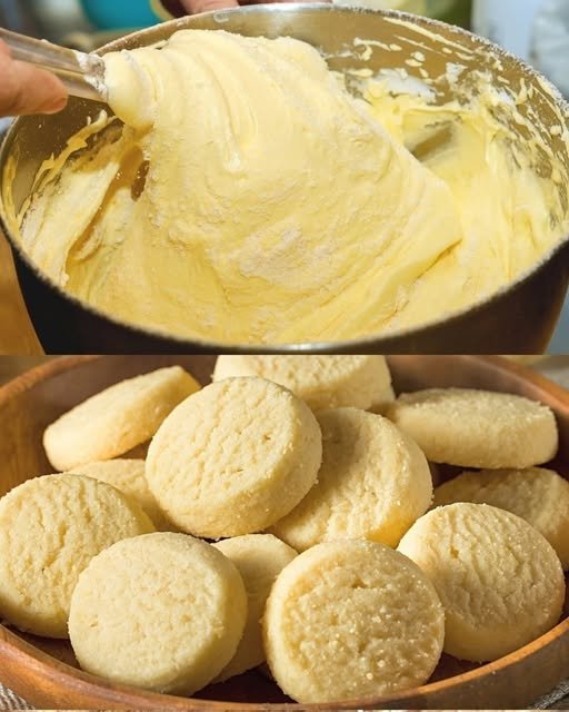 Butter Cookies with a soft melt-in-your-mouth texture, light golden edges, and classic buttery flavor