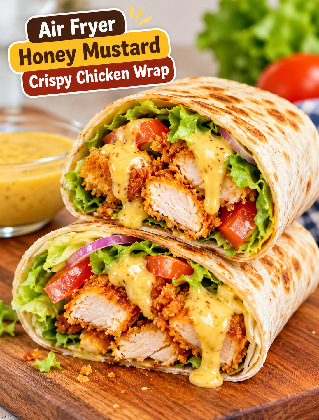 Air Fryer Honey Mustard Crispy Chicken Wrap