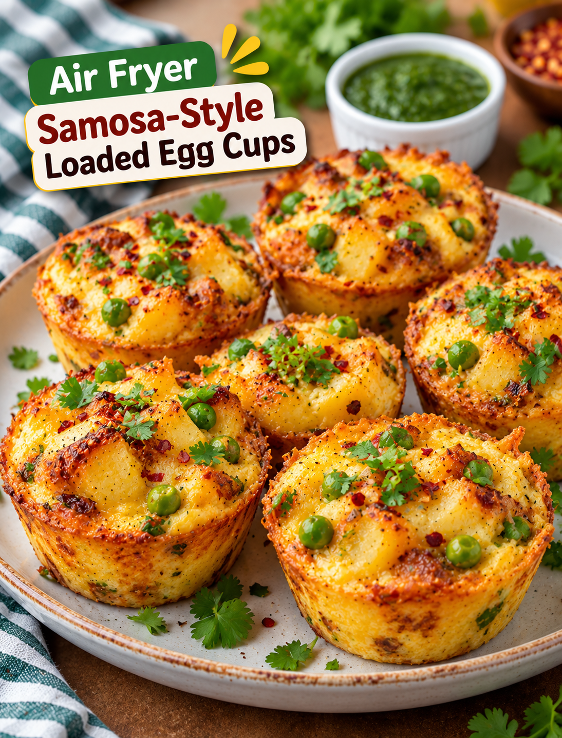 Air Fryer Samosa-Style Loaded Egg Cups